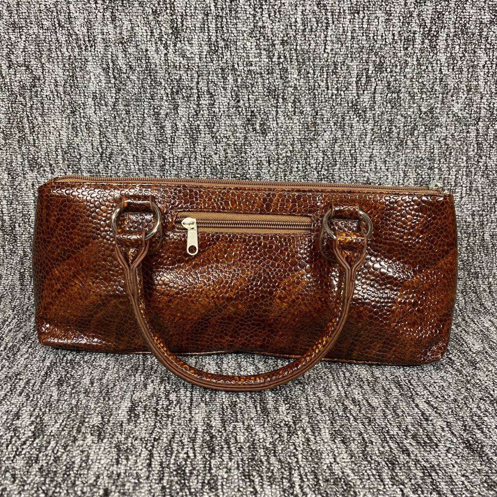 Primeware Insulated‎ Wine Clutch Women OS Brown Faux Croc Textured Picnic Bag